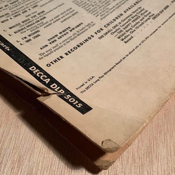 Vintage 40s Snow White & The Seven Dwarfs Decca Vinyl Record Walt Disney defects - Picture 8 of 17